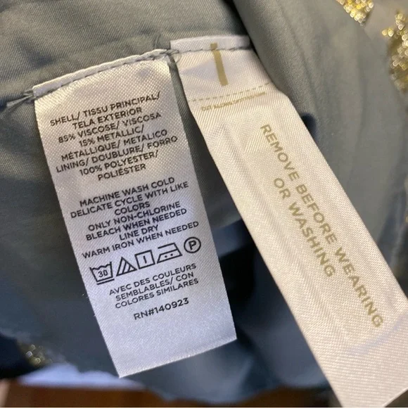 LOFT NWT Gray Long Sleeves Tunic Dress with Gold Star Accents, Size XS - Picture 5 of 5